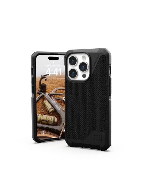 (UAG) Urban Armor Gear Metropolis LT case compatible with MagSafe for IPHONE 15 PRO kevlar black