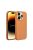 LEATHER MAG COVER case for IPHONE 16 orange