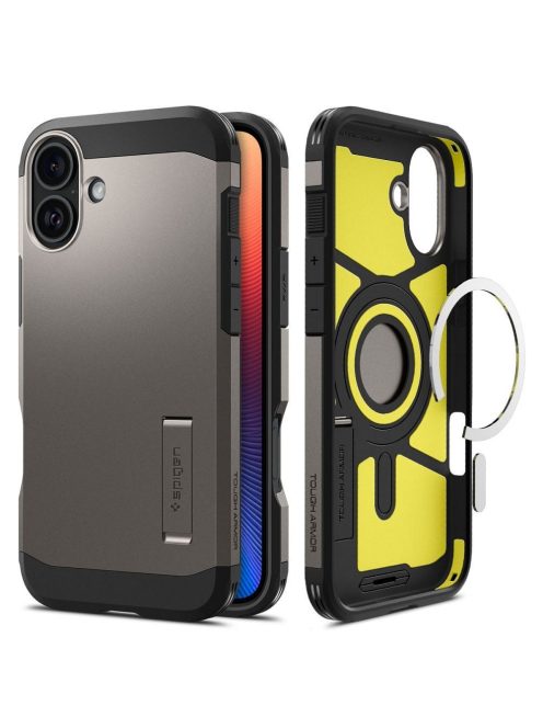 SPIGEN case TOUGH ARMOR MAG compatible with MagSafe for IPHONE 16 gunmetal