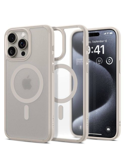 SPIGEN case ULTRA HYBRID MAG compatible with MagSafe for IPHONE 16 Pro Max frost natural titanium