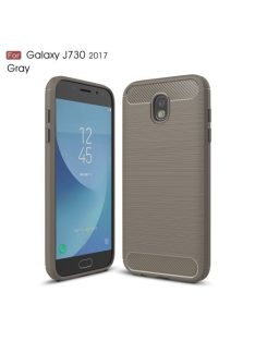   Samsung Galaxy J7 2017 Tok Szilikon Szálcsiszolt Karbon Mintázat Ütésállókivitel Szürke