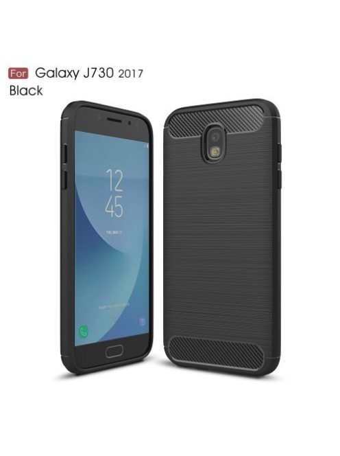 Samsung Galaxy J7 2017 Tok Szilikon Szálcsiszolt Karbon Mintázat Ütésállókivitel Fekete