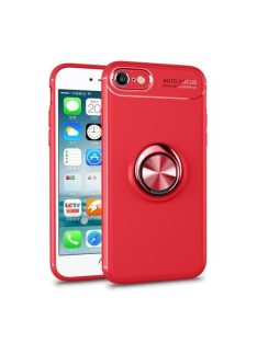   iPhone 7 8 Tok Magnetic Finger Műanyag Mágneses Kitámasztható Autós előkészítéssel Piros