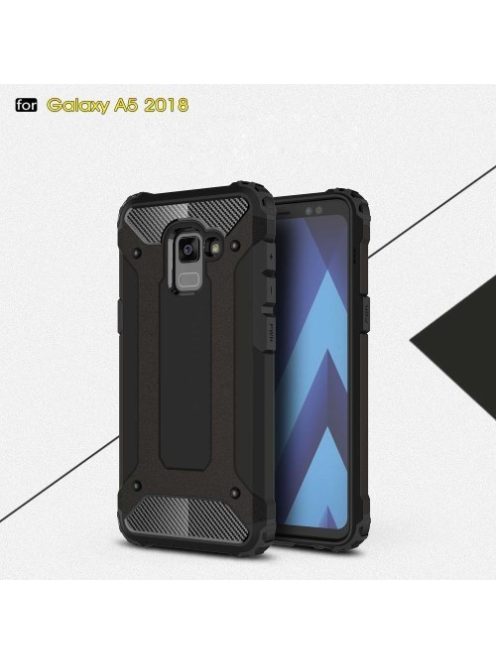 Samsung Galaxy A8 (2018) Armor Tok Ütésálló Kivitel 2in1 Hybrid Fekete