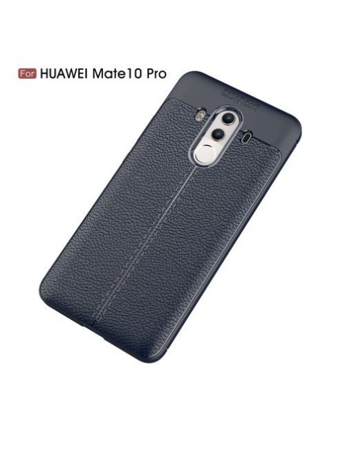 Huawei Mate 10 Pro Tok Szilikon Bőr Mintázattal Sötétkék