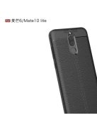 Huawei Mate 10 Lite Szilikon Tok Bőr Mintázattal Fekete