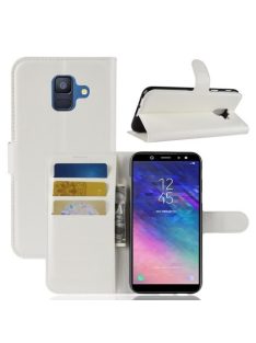   Samsung Galaxy A6 (2018) Notesz Tok Business Series Kitámasztható Bankkártyatartóval Fehér