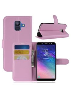   Samsung Galaxy A6 (2018) Notesz Tok Business Series Kitámasztható Bankkártyatartóval Rózsaszín