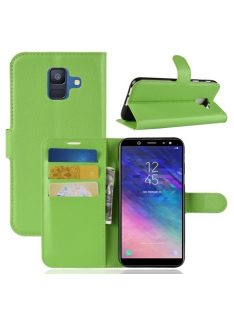   Samsung Galaxy A6 (2018) Notesz Tok Business Series Kitámasztható Bankkártyatartóval Zöld