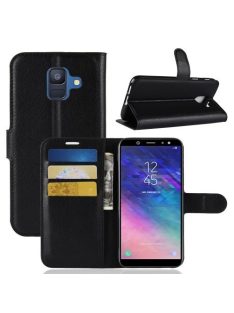   Samsung Galaxy A6 (2018) Notesz Tok Business Series Kitámasztható Bankkártyatartóval Fekete