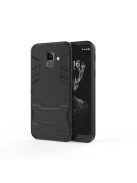 Samsung Galaxy A6+ (2018) 2in1 Tok Ütésálló - Kitámasztható TPU Hybrid Fekete