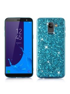   Samsung Galaxy J6 (2018) TPU Csillámló Szilikon Tok Glitteres Fényes Kék
