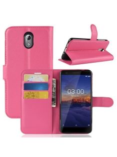   Nokia 3.1 Notesz Tok Business Series Kitámasztható - Bankkártyatartóval Pink