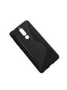 Nokia 5.1 Szilikon Tok S-Line Style Karbon Mintázattal Fekete