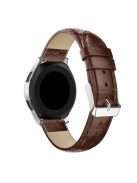 Samsung Galaxy Watch 46mm Pótszíj - Óraszíj Krokodil Bőrmintás Barna