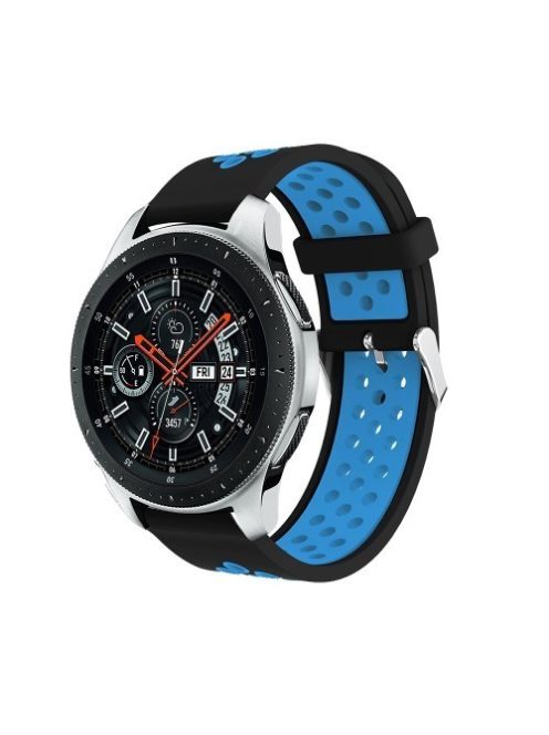 Pótszíj - Szilikon Óraszíj Samsung Galaxy Watch 46mm TwoTone Series Fekete/Világoskék