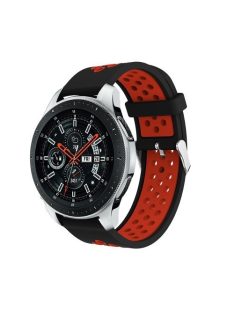   Pótszíj - Szilikon Óraszíj Samsung Galaxy Watch 46mm TwoTone Series Fekete/Piros