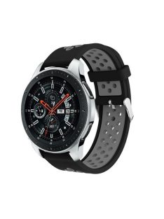   Pótszíj - Szilikon Óraszíj Samsung Galaxy Watch 46mm TwoTone Series Fekete/Szürke