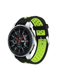   Pótszíj - Szilikon Óraszíj Samsung Galaxy Watch 46mm TwoTone Series Fekete/Zöld