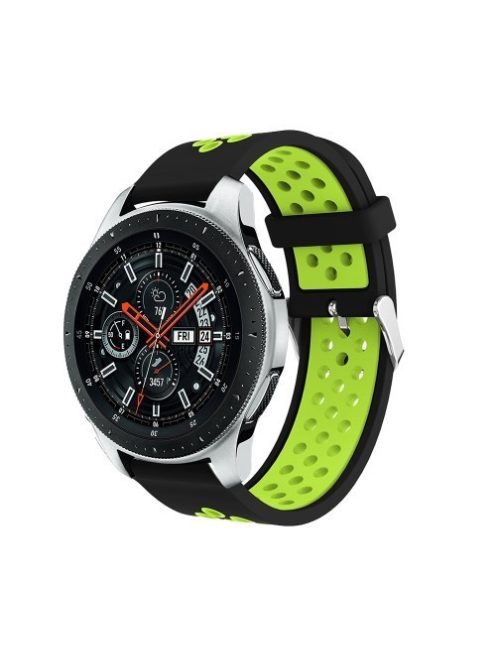 Pótszíj - Szilikon Óraszíj Samsung Galaxy Watch 46mm TwoTone Series Fekete/Zöld