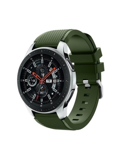 Szilikon Óraszíj - Pótszíj Samsung Galaxy Watch 46mm - Sport Style Series KatonaZöld
