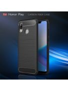 Huawei Honor Play Szilikon Tok Ütésállókivitel Karbon Mintázattal Fekete