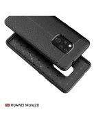 Huawei Mate 20 Szilikon Tok Bőrmintázattal Fekete