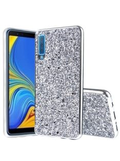   Samsung Galaxy A7 (2018) TPU Csillámló Szilikon Tok Glitteres Fényes Ezüst