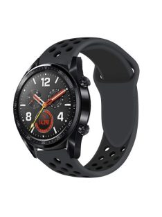   Huawei Watch GT Óraszíj - Szilikon Pótszíj Trendy Sport Style Fekete