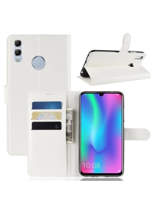 Huawei P Smart 2019 Notesz Tok Business Series Kitámasztható Bankkártyatartóval Fehér
