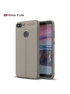   Huawei Honor 9 Lite Szilikon Tok Bőrmintázattal TPU Prémium Szürke