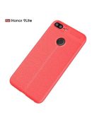 Huawei Honor 9 Lite Szilikon Tok Bőrmintázattal TPU Prémium Piros