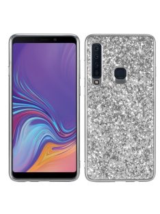   Samsung Galaxy A9 (2018) Csillámló Szilikon Tok Glitteres Fényes Ezüst