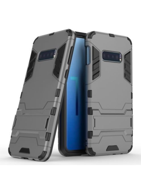 Samsung Galaxy S10e 2in1 Tok Ütésálló - Kitámasztható TPU Hybrid Szürke