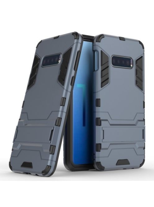 Samsung Galaxy S10e 2in1 Tok Ütésálló - Kitámasztható TPU Hybrid Sötétkék