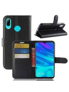   Huawei P30 Lite Notesz Tok Business Series Kitámasztható Bankkártyatartóval Fekete