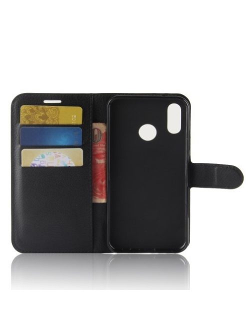 Huawei P30 Lite Notesz Tok Business Series Kitámasztható Bankkártyatartóval Fekete