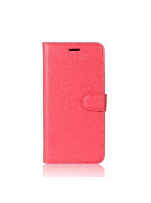 Huawei P30 Lite Notesz Tok Business Series Kitámasztható Bankkártyatartóval Piros