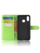 Huawei P30 Lite Notesz Tok Business Series Kitámasztható Bankkártyatartóval Zöld