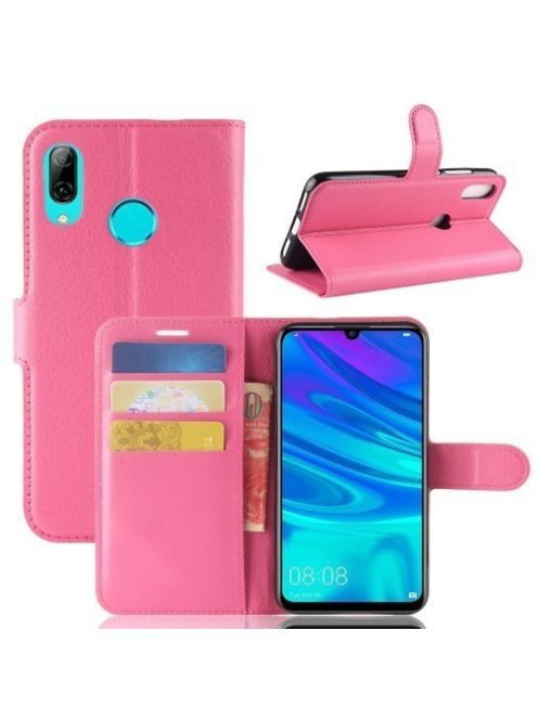 Huawei P30 Lite Notesz Tok Business Series Kitámasztható Bankkártyatartóval Pink
