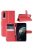 Huawei P30 Notesz Tok Business Series Kitámasztható Bankkártyatartóval Piros