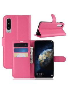   Huawei P30 Notesz Tok Business Series Kitámasztható Bankkártyatartóval Pink