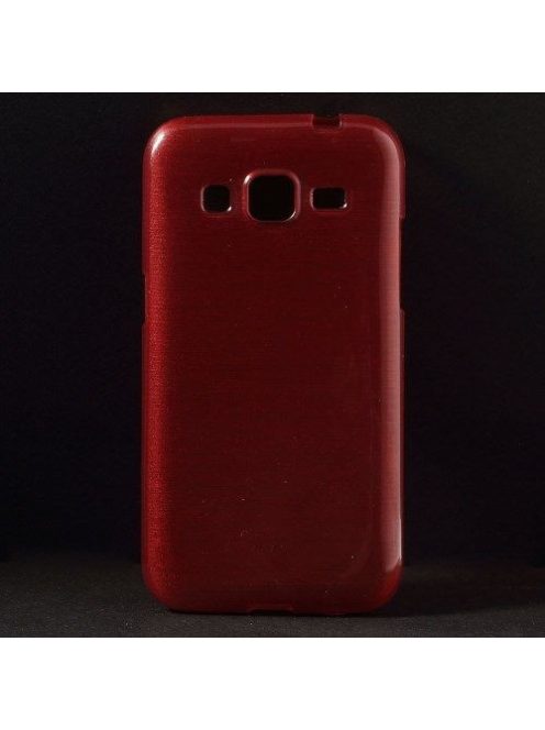 Samsung Galaxy Core Prime Szálcsiszolt Szilikon Tok Piros