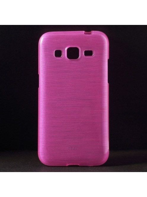 Samsung Galaxy Core Prime Szálcsiszolt Szilikon Tok Pink