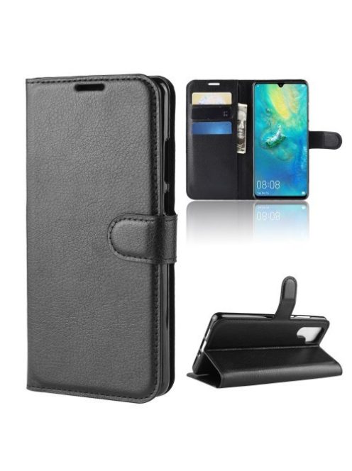 Huawei P30 Pro Notesz Tok Business Series Kitámasztható Bankkártyatartóval Fekete
