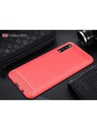 Samsung Galaxy A50 Szilikon Tok Ütésállókivitel Karbon Mintázattal Piros