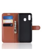 Samsung Galaxy A40 Notesz Tok Business Series Kitámasztható Bankkártyatartóval Barna