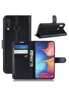 Samsung Galaxy A20e Notesz Tok Business Series Kitámasztható Bankkártyatartóval Fekete