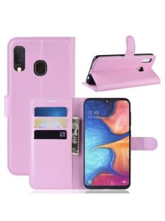   Samsung Galaxy A20e Notesz Tok Business Series Kitámasztható Bankkártyatartóval Rózsaszín