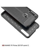 Huawei P Smart Z Szilikon Tok Bőrmintázattal TPU Prémium Fekete